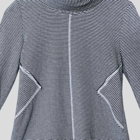 Anthropologie Maeve Oversized Black and White Striped Cowl Neck Top XS - Picture 3 of 10